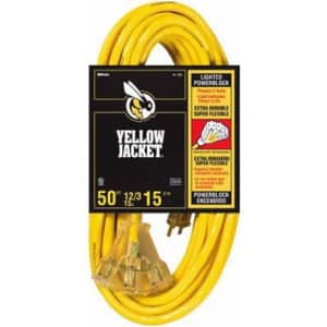 Woods Yellow Jacket 12/3 15A Lighted 3-Outlet 50-Foot Extension Cord for $43