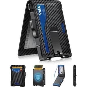 Men's Minimalist Slim RFID Blocking Wallet with Money Clip for $19