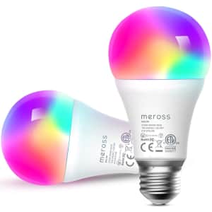 Meross Smart LED Light Bulb 2-Pack for $12