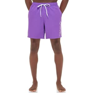 Calvin Klein Men's Standard UV Protected Quick Dry Swim Trunk, Purple, Medium for $16