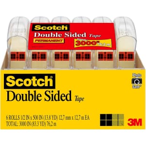 Scotch Double Sided Strong Tape 6-Pack for $10 Scotch Double Sided Strong Tape 6-Pack for $10