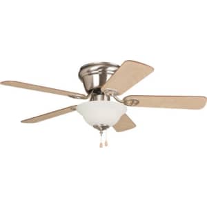 Craftmade WC42BNK5C1 Wyman Flush Mount 42" Ceiling Fan with 120 Watts Bowl Light Kit, 5 MDF Blades, for $76