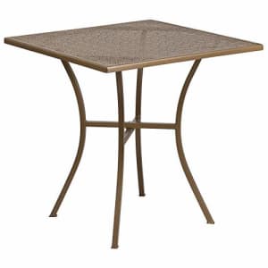 Flash Furniture Commercial Grade 28" Square Gold Indoor-Outdoor Steel Patio Table for $69 Flash Furniture Commercial Grade 28" Square Gold Indoor-Outdoor Steel Patio Table for $69