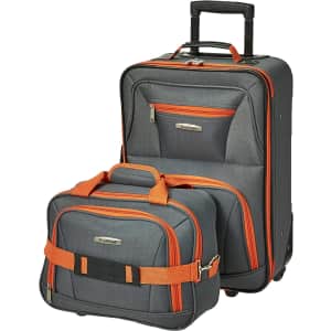 Rockland Fashion Expandable Softside Upright Luggage Set for $40