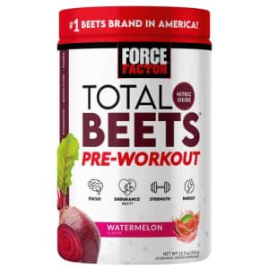 Force Factor Total Beets Pre-Workout Powder to Boost Energy & Endurance, Increase Strength, and for $26