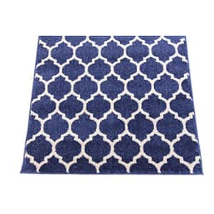 Unique Loom Trellis Collection Moroccan Lattice Dark Blue Runner Rug (2' 7 x 8' 0) for $48