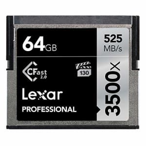 Lexar 64GB Professional 3500x CFast 2.0 Memory Card for 4K Video Cameras, Up to 525MB/s Read, Up to for $76 Lexar 64GB Professional 3500x CFast 2.0 Memory Card for 4K Video Cameras, Up to 525MB/s Read, Up to for $76