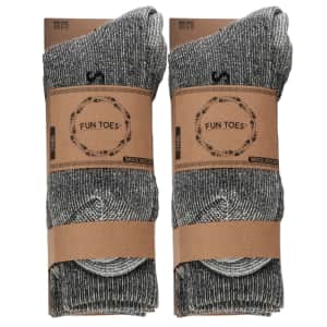 Fun Toes Men's Merino Wool Socks 4-Pair Pack for $20