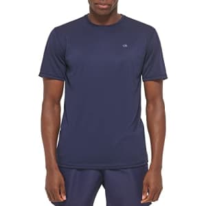 Calvin Klein Men's Standard Light Weight Quick Dry Short Sleeve 40+ UPF Protection, Navy, XX-Large for $14