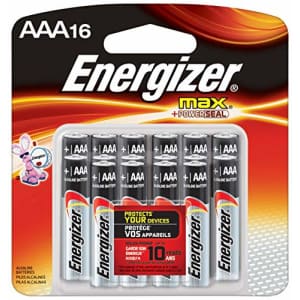 Energizer AAA Batteries, Triple A Battery Max Alkaline (16 Count) for $10