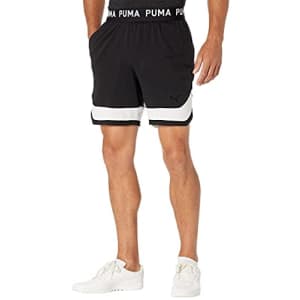 PUMA Men's Train Vent Knit 7" Shorts, Black/White, S for $28