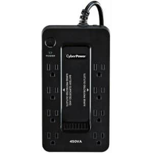 CyberPower 8-Outlet 450VA Battery Back-Up and Surge Protector for $48