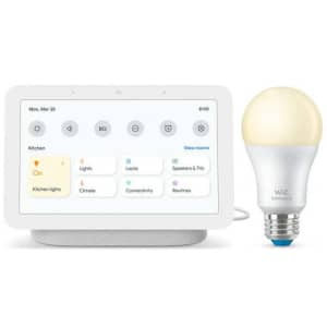 2nd-Gen. Google Nest Hub 7" Smart Display w/ Wiz WiFi LED Light Bulb for $90