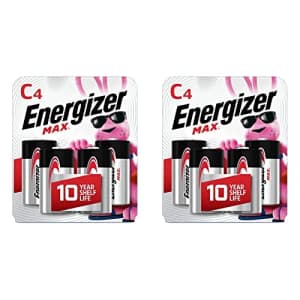 Energizer C Batteries, Max Premium C Cell Batteries Alkaline, 4 Count (Pack of 2) for $17