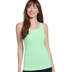 Jockey Women's Activewear 100% Cotton Rib Tank, Soft Mint, xs for $6