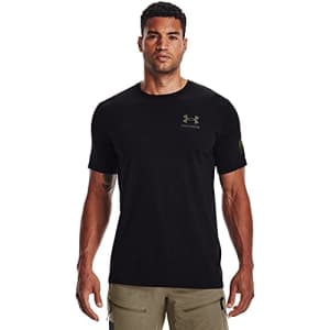Under Armour Men's Standard New Freedom Flag T-Shirt, Black (004)/Marine Od Green, 4X-Large for $26