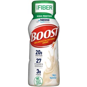 Boost High Protein with Fiber Complete Nutritional Drink 24-Pack for $31
