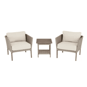 Oakshire 3-Piece Outdoor Wicker Patio Conversation Set w/ Cushions for $229