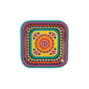 Fun Express - Fiesta Square Dessert Plate for Cinco de Mayo - Party Supplies - Print Tableware - for $3