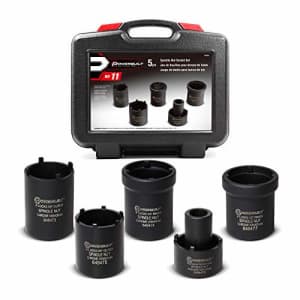 Powerbuilt Spindle Nut Socket Tool Kit, 5 Piece, Remove Spindle Nuts, Various Size Lug Out Spindle for $66
