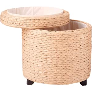 Oriental Furniture Rush Grass Storage Footstool for $55