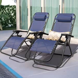 Lacoo Zero Gravity Patio Chair 2-Pack for $75