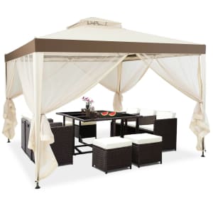 Gymax 10 x 10-Foot Canopy Gazebo w/ Mosquito Netting for $100