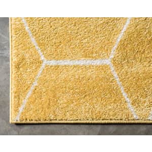 Unique Loom Trellis Frieze Collection Lattice Moroccan Geometric Modern Yellow Area Rug (8' 0 x 10' for $118