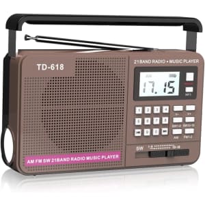 Fiolees Portable Rechargeable AM/FM/Shortwave Radio for $23