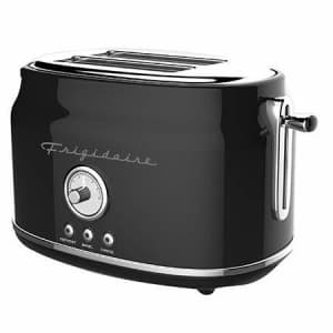 Frigidaire ETO102-BLACK Retro Wide 2-Slice Toaster Perfect for Bread, English Muffins, Bagels, 5 for $30