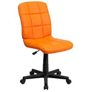 Flash Furniture Mid-Back Orange Quilted Vinyl Swivel Task Office Chair for $92 Flash Furniture Mid-Back Orange Quilted Vinyl Swivel Task Office Chair for $92