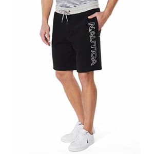 Nautica Men's Fleece Logo Shorts, True Black, Small for $27