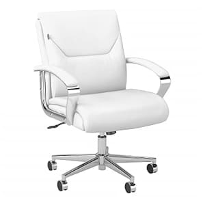 Bush Furniture Bush Business Furniture South Haven Mid Back Leather Executive Office Chair, White for $183