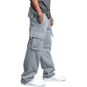 Vvcloth Men's Loose Fit Cargo Sweatpants for $10