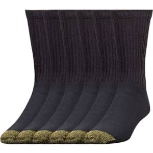 Gold Toe Men's Sport 656 Cotton Crew Socks 6-Pack for $12