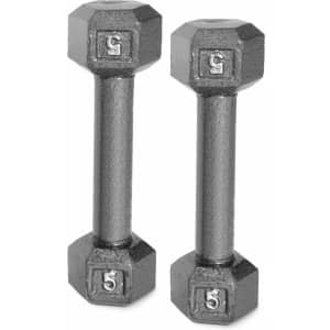 CAP Fitness CAP Barbell Cast Iron Dumbbells 5-lb. Pair for $8 CAP Fitness CAP Barbell Cast Iron Dumbbells 5-lb. Pair for $8