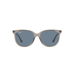 Ray-Ban Women's RB4378 Square Sunglasses, Transparent Brown/Purple Polarized, 54 mm for $166