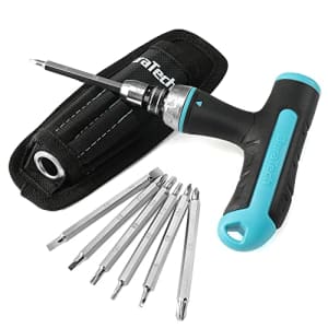 DURATECH 14-in-1 Ratcheting Screwdriver with Quick Load Multi Bits, Ergonomic T-Handle, 3-Locking for $18