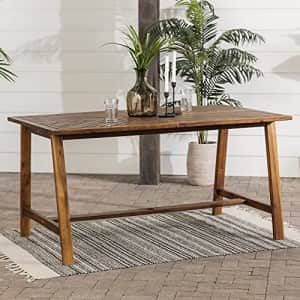 Walker Edison Outdoor Patio Wood Chevron Rectangle Coffee Table All Weather Backyard Conversation for $335