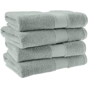 Amazon Aware 100% Organic Cotton Plush Bath Towels - Bath Towels, 4-Pack, Sage Green for $44