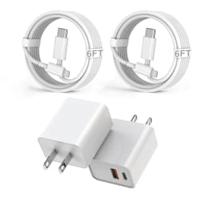 iPhone Fast Charger 2-Pack w/ Cables for $10