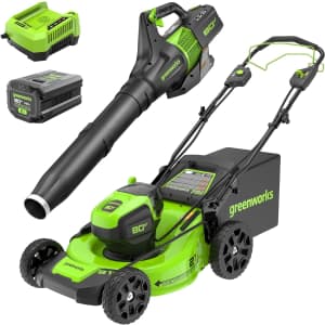 Greenworks 80V 21" Cordless Electric Lawn Mower w/ Leaf Blower for $600