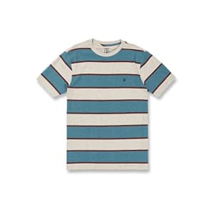 Volcom Men's Regular Bandstone Striped Crew Shirt, Heather Grey, Small for $27