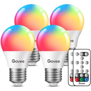 Govee RGB LED 3W Light Bulb 4-Pack for $10