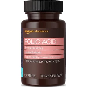 Amazon Elements Folic Acid 800 mcg 180-Count for $2.69 via Sub. & Save