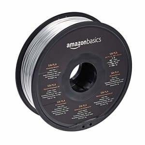 AmazonBasics Silk PLA 3D Printer Filament, 1.75mm, Silver, 1 kg Spool (2.2 lbs) for $25 AmazonBasics Silk PLA 3D Printer Filament, 1.75mm, Silver, 1 kg Spool (2.2 lbs) for $25
