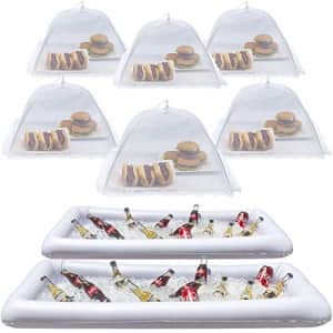 Sorbus Inflatable Serving Bar & food umbrella mesh cover Screen Tent set for Food and Beverages, for $26