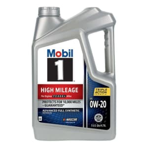 Mobil 1 0W-20 High Mileage Full Synthetic Motor Oil 5-Quart 3-Pack for $64