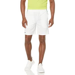 Lacoste Men's Regular Fit Tournament Sport Unlined Shorts, White/Florida-Lima, X-Large for $52