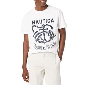 Nautica Jeans Co. Men's Graphic Pocket T-Shirt, Bright White, Small for $18
